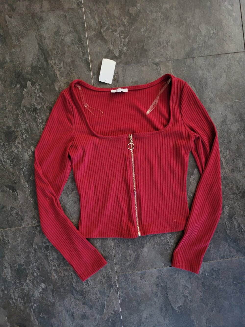 NWT Burgundy Long Sleeve Top